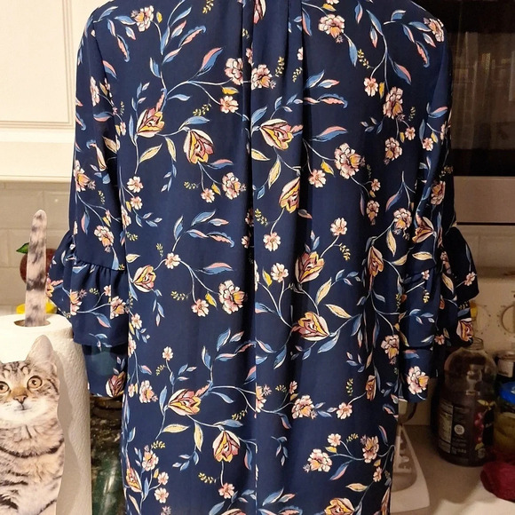 Womens  Roz & Ali floral 3/4 sleeve regular size top XL. EUC - Picture 3 of 5